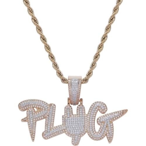 Zircon Bling Bling Brass Pendants Mirco Pave Prong Setting Hip Hop Jewelry For Man and Women CN408