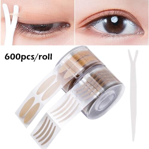600pcs Instant Invisible Upper Double Eyelid Lift Strip Tape Stickers Adhesive Lace Eyelid Paste Women Big Eyes Beauty Tool