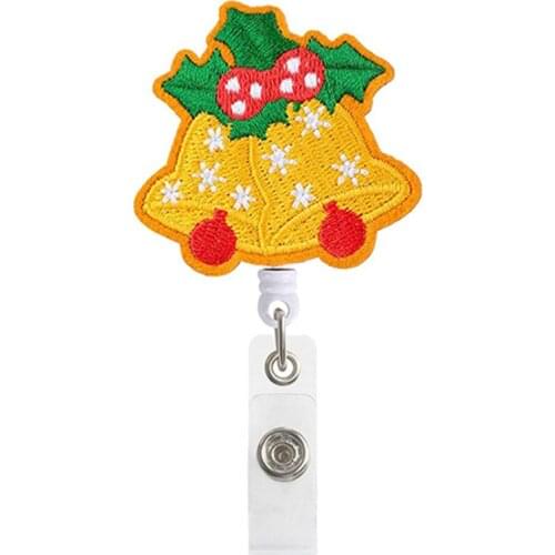 Fashion Cartoon Christmas Retractable Nurse Badge Reel Clip Badge Holder Students Doctor Id Card Holder Christmas Decor