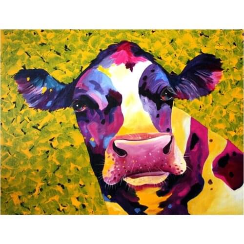 New hot Diamond Painting Cow face Mosaic diamond set art Full Square round Drill Diamond Embroidery pattern Handmade home decor