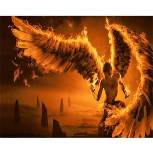 Flame angel Stitch Kit Crystal Diamond Embroidery Painting Cross Stitch Home Decor Craft needlework