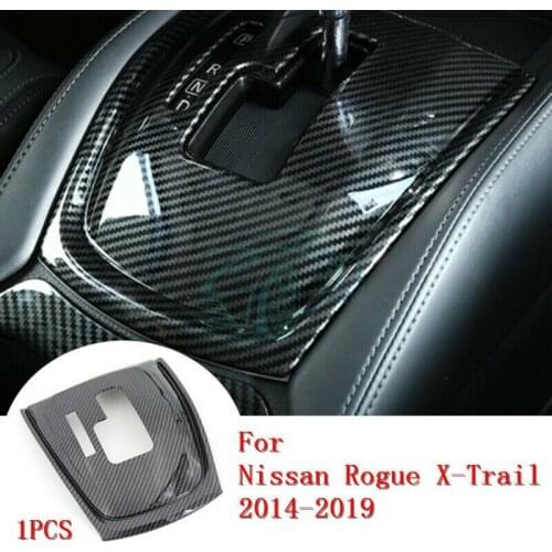 For Nissan Rogue X-Trail 2014-2019 Carbon Fiber style Shift Gear Box Panel Cover Trim 1pcs