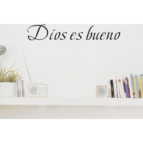 God Is Good Wall Sticker Spanish Christian Quote Wall Decals Wall Art Murals Home Decor Living Room Bedroom Wallpaper Poster