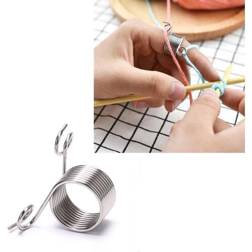 Knitting Guides Braided Knuckle Assistant Stainless Steel DIY Thimble Popular Knitting Tool Sewing Accessories 2 Size