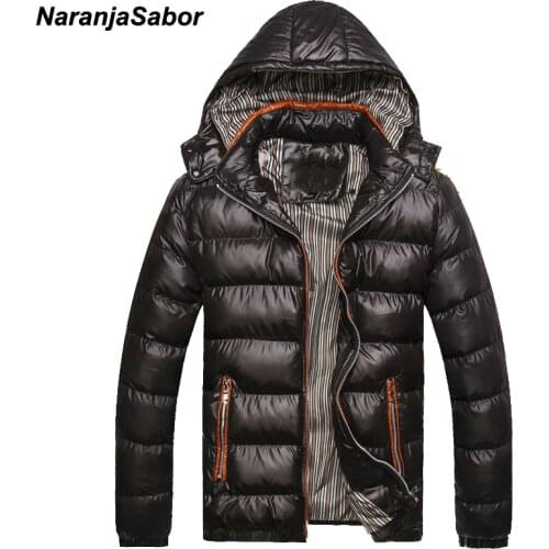 NaranjaSabor 2020 Winter Mens Coats Warm Thick Male Jackets Padded Casual Hooded Parkas Men Overcoats Mens Brand Clothing 5XL