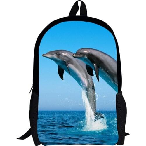New 3D Dolphin pattern Custom Pattern Men Women Backpacks Schoolbag Kids Backpack Children School Bags Girls Boys Backpacks