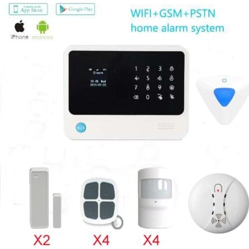 APP control gsm wifi burglar alarm anti thief home security system mult languages intruder alarm work with wireless siren