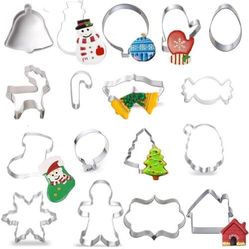 Christmas Stainless Steel Biscuit Stamper DIY Christmas Baking Cake Decoration Set A716(17)