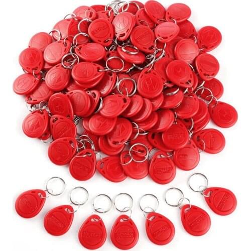 Retail 100pcs Cle ID RFID Remote Control Identification Card Door System Entry Access Tag Badge token lock 125KHZ Red
