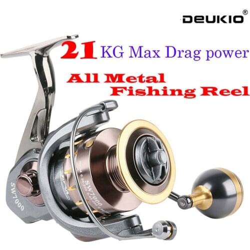 NEW 21KG Max Drag Fishing Reel Full Metal Spool Handle Spinning Reel 5.0:1 High-speed Fishing Lure Reel Carp Saltwater Reel