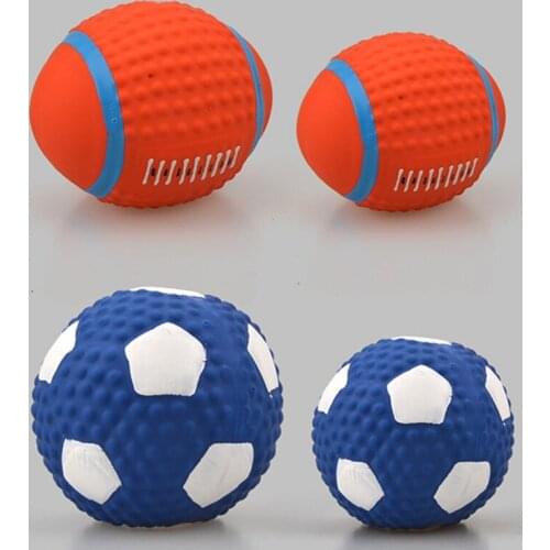 Pet Dog Balls Toy Interactive Rubber Balls Dog Cat Puppy Squeak Squeaker Chew Toys Ball Teeth Chew Toys Tooth Cleaning Balls