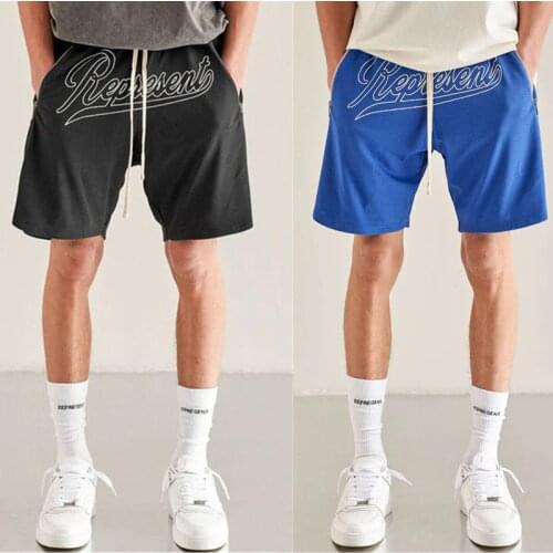 Summer basketball sports men shorts tide brand mesh breathable fast dry shorts European wind high street fashion fitness shorts