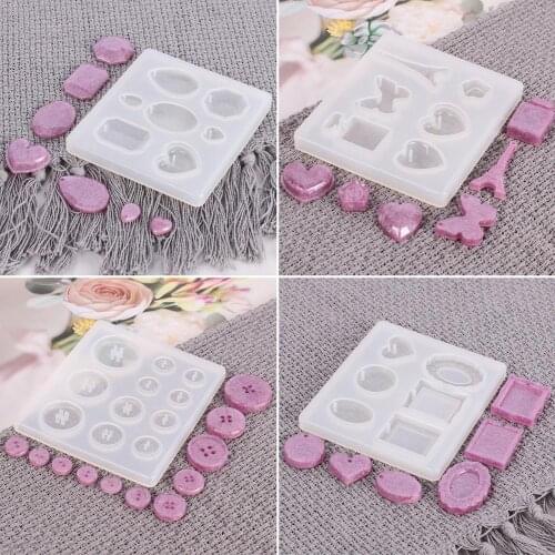 DIY Silicone Mold Resin Buttons Jewelry Making Mould Epoxy Pendant Crafts Tool Handmade Resin Mold