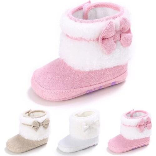 DOGEEK Newborn Infant Baby Girls Boys Ankle Snow Boots Non-slip Winter Half Boots Soft Bottom Keep Warm Fur Plush Insole Shoes