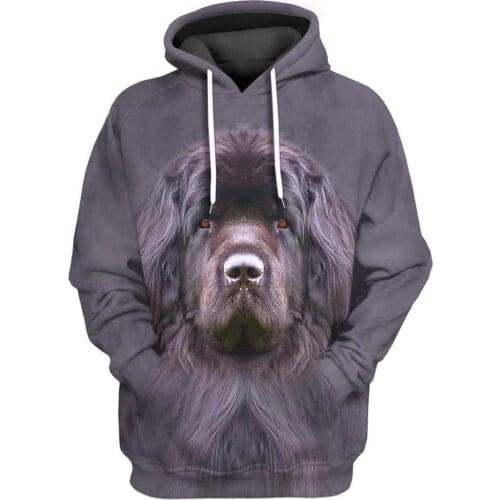 CLOOCL Newfoundland Dog Print Men Hoodies Pet Animal Hoodie Long Sleeve Pocket Swearshirts Men Clothing Harajuku Streetwear