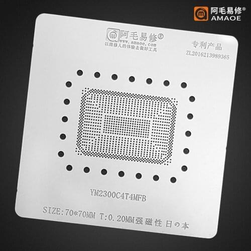 0.20MM AMAOE BGA Stencil For Notebook YM2300C4T4NF Reballing IC Pins Soldering Tin Plant Net Heating Template Anti Drum-up
