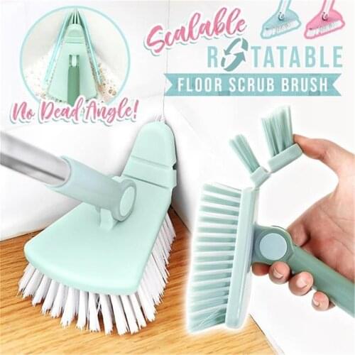 Triangular Floor Brush Bathroom Long-handled Floor Bristles Ceramic Tile Cleanin Cleaning Brush Glass Window Cleaning Tools