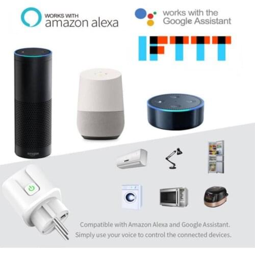 20A Tuya WiFi+Bluetooth-compatible EU Smart Plug Adapter Wireless Remote Voice Control Timer Socket Works With Google Home Alexa