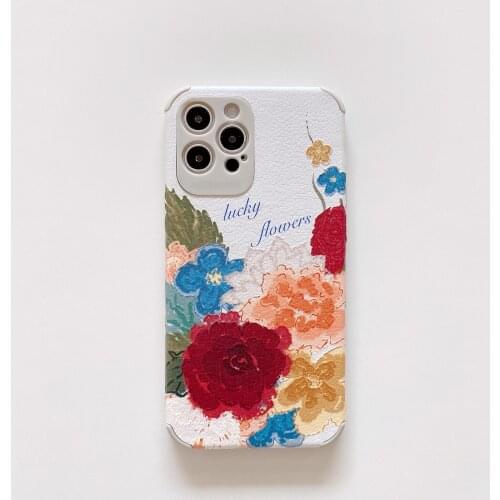 Vintage Chinese Rose Case for iPhone 12 Pro Max Back Phone Cover for 12 Mini 11Pro Max X XS XR 8 7 Plus SE 2020 Capa