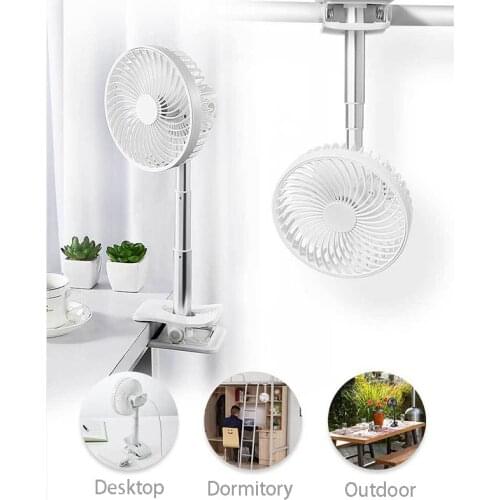 Retractable Floor Fan Clip Household Home Office USB Fans Portable Desktop Table Ventilador 1/2 hours Timed Silent Hanging clamp