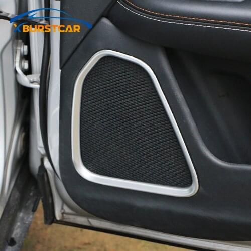 Xburstcar For Jeep Compass 2017- 2020 Car Matte Interior Moldings Audio Speaker Sound Cover Rear Door Frame 2Pcs Stickers