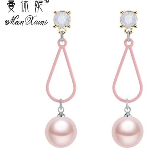 Mnaixuni Resin Crystal Stone Stud Earrings For Women Brincos Oorbellen Casual Party Brand Fashion Long Earrings wholesale