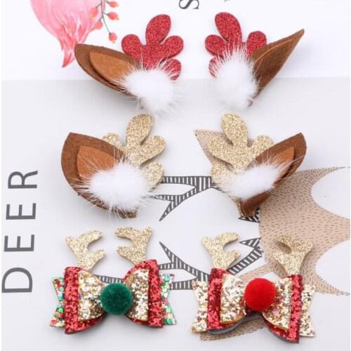 1pcs/lot Christmas Cartoon Santa Claus tree Accessories Decoration For Baby Girls Hair Clip Headwear