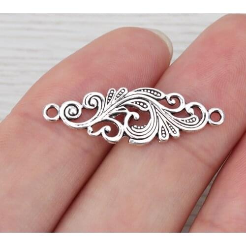 10 x Metal Phoenix Connector Charms Pendants for DIY Handmade Jewelry Making Findings 30x10mm