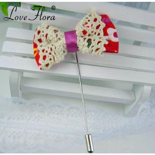 12pcs/lot Fashion Bowknot Mens Brooches Fabric Bow Lapel Pin for Suits Mens Brooch Pin Fashion Jewelry