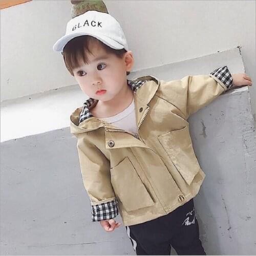 2021 Spring 1-6Y Baby Boys For Jackets Childrens Outwear Cotton Cartoon Hooded Fashion Style Windbreaker Coat Kids Clothes Top
