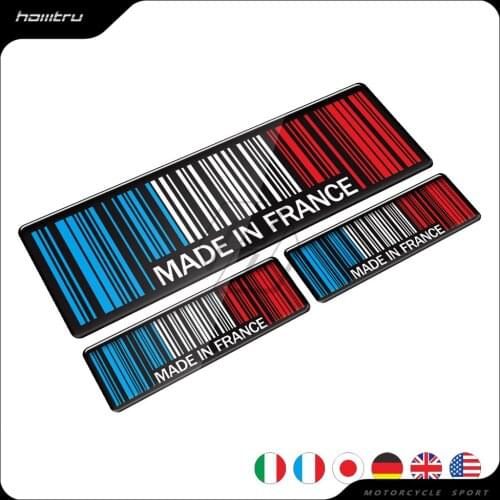 3D Bar Code Sticker Made In France UK USA Germany Motorcycle Tank Pad Decal Case for BMW Aprilia Ducati Benelli MV