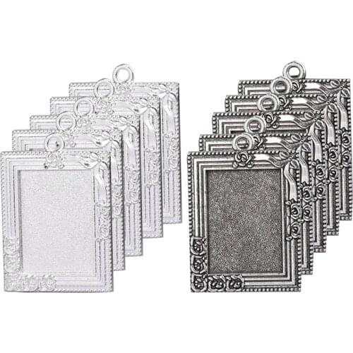 5pcs Rectangle Cameo Cabochon Base Carving Flower Jewelry Making Crafts 25x35mm Pendant Necklace DIY Jewelry Findings