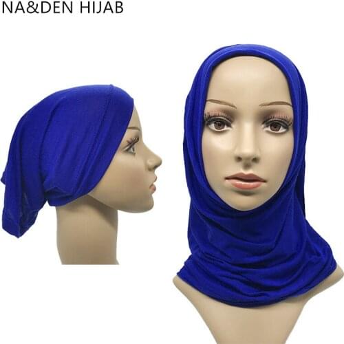 8 set\lot Modal Bonnet Neck Cover Muslim Headscarf set Islamic inner Caps and hijab set Women Hijab Stretch Cap and Scarfs set