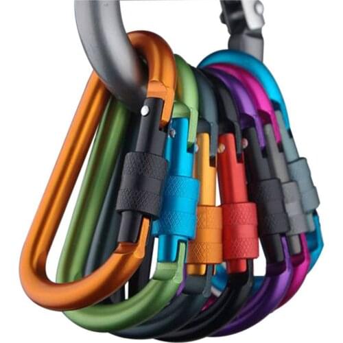 8cm Aluminum Carabiner D-Ring Key Chain Clip Portable Camping Keyring Snap Hook Outdoor Travel Kit High Quality New