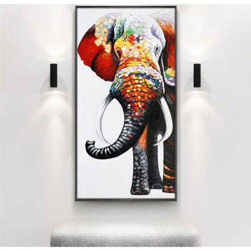 Abstract Colorful Elephant Handmade Oil Painting Animals Painting Modern Decorative Canvas Paintings Wall Art For Home Decor
