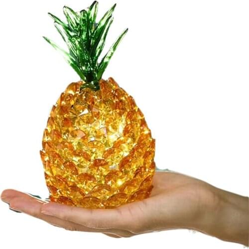 Crystal Pineapple Figurines Glass Fruit Paperweight Art Collection Table Ornament Home Decor Craft Gifts