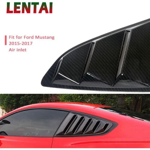 LENTAI Rear Window Side Vent Auto Accessories Carbon Fiber Air Outlet External Stickers Car Styling For Ford Mustang 2015-2017