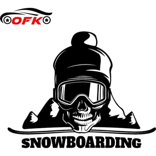 Car Stickers decor Motorcycle Decals Snowboard Skull Mountain Decorative Accessories Creative Sunscreen Waterproof PVC,18cm*14cm
