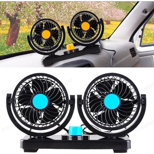 12V 15W Mini Car Fan Air Conditioner Low Noise Auto Cool Fan 360 Degree Rotating Air Ventiladores Para Vehiculos