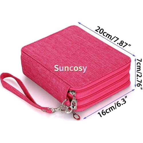 High Capacity Zipper Pens Pencil Case- Multi-Functional Stationery Pencil Pouch 72 Slots Colored Pencil Case Portable Pencil Bag