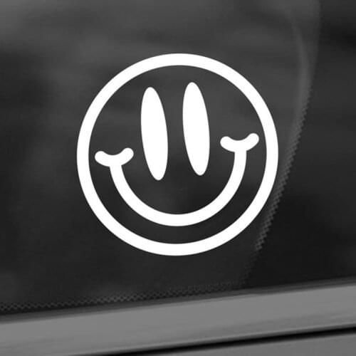 Black/Sliver Happy Smiley Face Campervan Car Sticker Small/Big Size Removable Waterproof Window Body Decal CL813