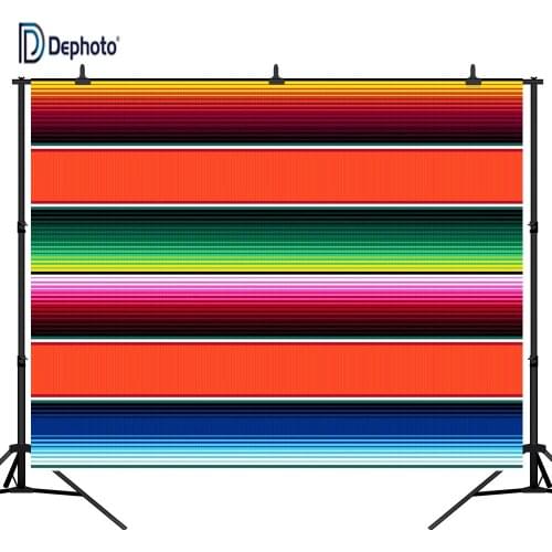 DePhoto Fiesta Party Vinyl Photography Backdrop Customized Mexico Stripes Cinco de Mayo Photo Background Studio Prop CM01