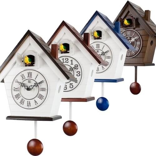 European Minimalist Cuckoo Wall Clock Living Room Vintage Clock Modern Design Children Bedroom Pendulum Bird Home Decoration W6B