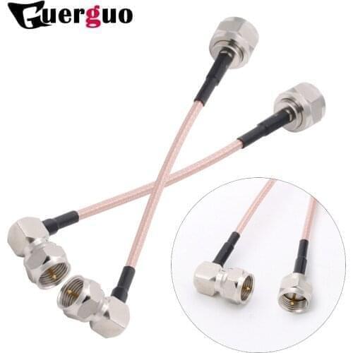 F Male Right Angle switch F Male RF Coaxial Cable RG316 Pigtail Cable 15cm/30cm/50cm/100cm custom Cable Adapter 100PCS