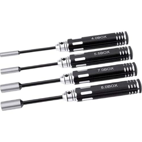 GTBL RC Model Tool 4PCS Hex Screw Drivers Hex Nut Socket Wrench Sleeve Wheel Spanner 4.0/5.5/7.0/8.0mm for Daily Making Manual a