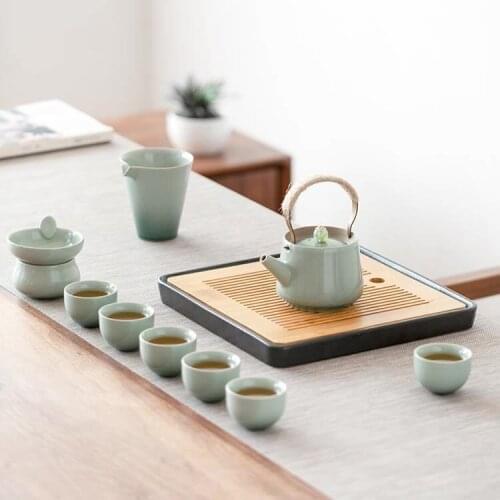 Ceramic Vintage Tea Set Heating Kung Fu Japanese Tea Ceremony Luxury Tea Set Strainer Office Teteras Household Products DG50TS