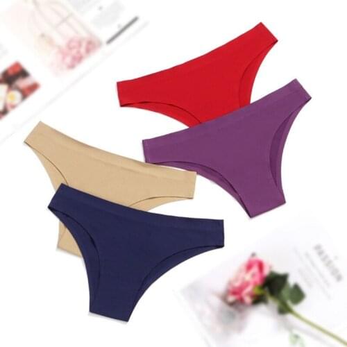 Panties for Women Sexy Low Waist Panties Female Underpants Lady Solid Color Briefs Lingerie M-XL