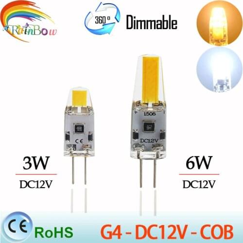 5pcs Dimmable COB G4 Bulb LED 3W 6W COB AC220V ACDC 12V LED Lamp Crystal LED Light Lampadine Lampara Ampoule LED Bulb G4 Zarovka