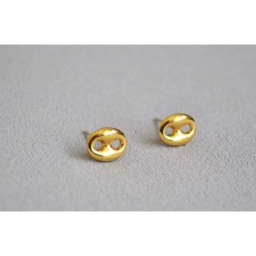 Fashion Korean Metal Gold Color Stud Earring Simple Button Stud Earrings for Women Girl Jewelry