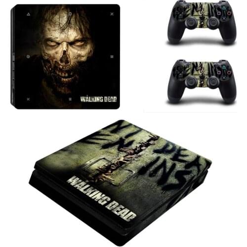 The Walking Dead PS4 Slim Stickers Play station 4 Skin Sticker Vinyl For PlayStation 4 PS4 Slim Console & Controller Skins Decal